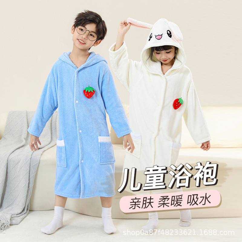 Cross-Border New Cartoon Baby Absorbent Quick-Drying Children's Class a Hooded Bathrobe Autumn and Winter Thickened Coral Fleece Bath Towel Cross-Border New Cartoon Baby Absorbent Quick-Drying Children's Class a Hooded Bathrobe Autumn and Winter Thickened Coral Fleece Bath Towel