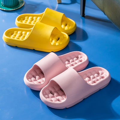 漏水镂空速干厚底凉拖鞋女软底浴室洗澡防滑防臭情侣室内居家用男