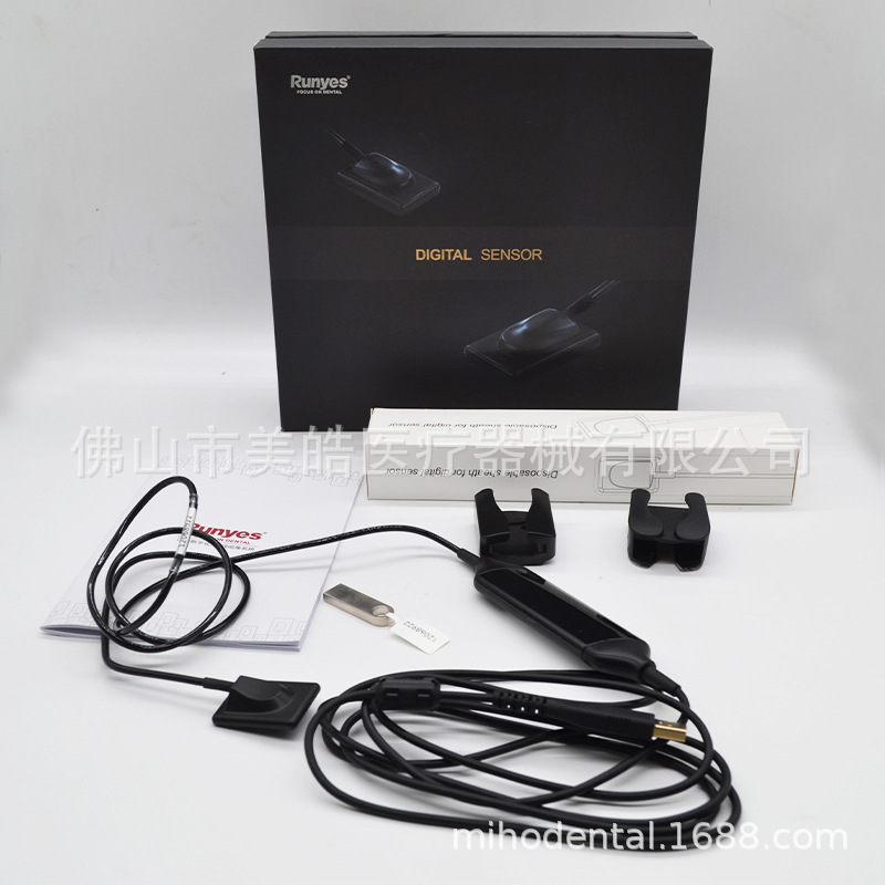 Sensor de máquina de rayos X de la máquina de película Runyes Sensor digital oral dental del sistema de imagen del sensor de campo azul
