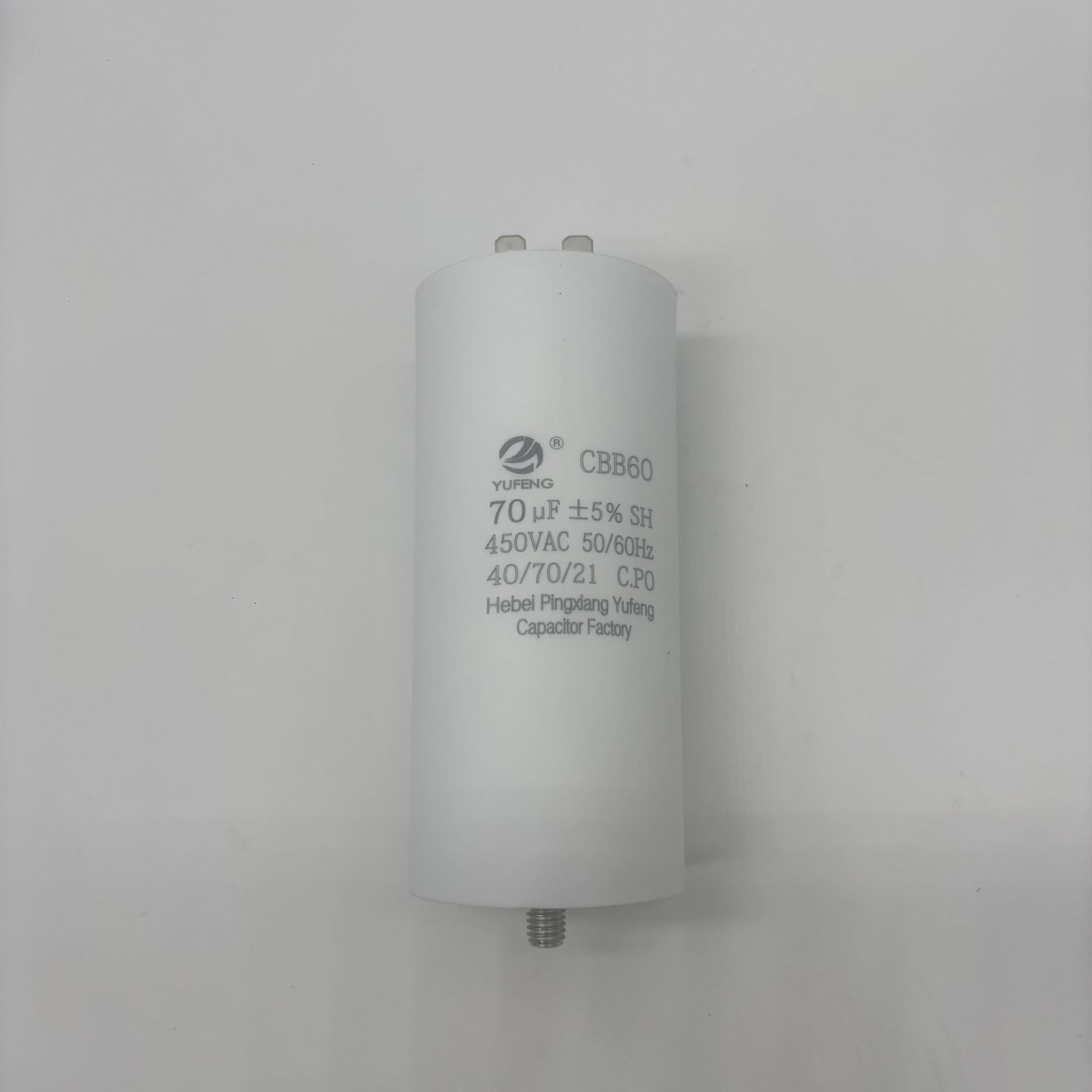 Condensador especial para bomba de agua con motor de tornillo en la parte inferior de la carcasa plástica de película metálica con condensador de doble inserción