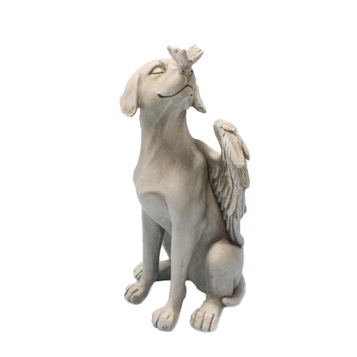 Cross-border new angel dog statue creative pet dog tombstone memorial stone outdoor garden resin decoration ornaments