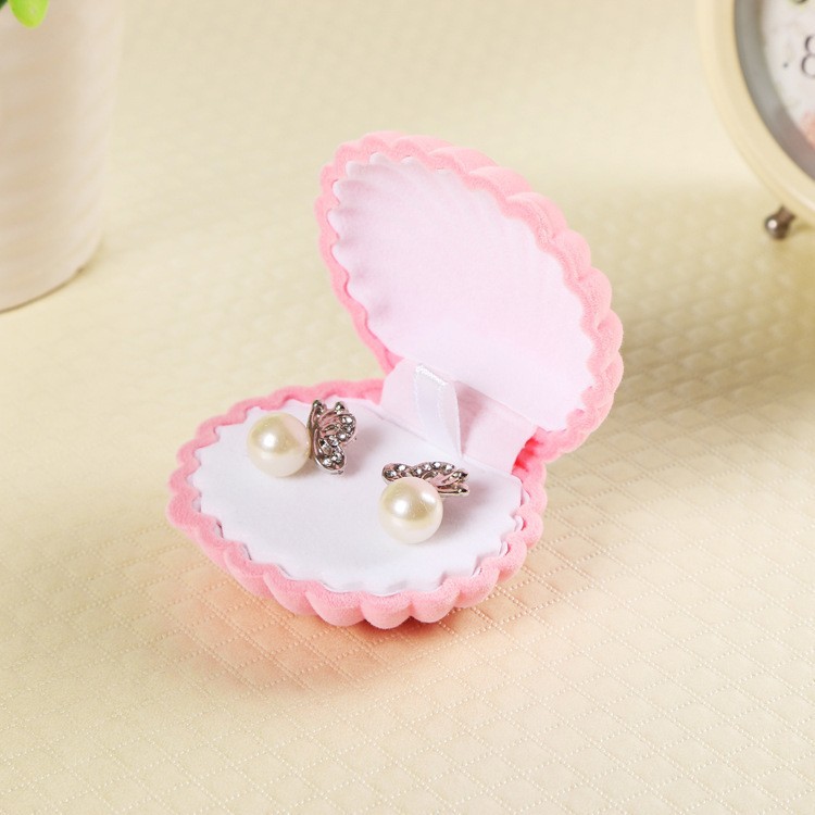 Fashion Shell Plastic Flocking Jewelry Boxes 1 Piece display picture 4