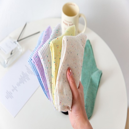 Red Book Style Japanese Socks Cute Medium Calf Student Idea Cotton Thin Striped Casual Solid Color Women Simple Versatile