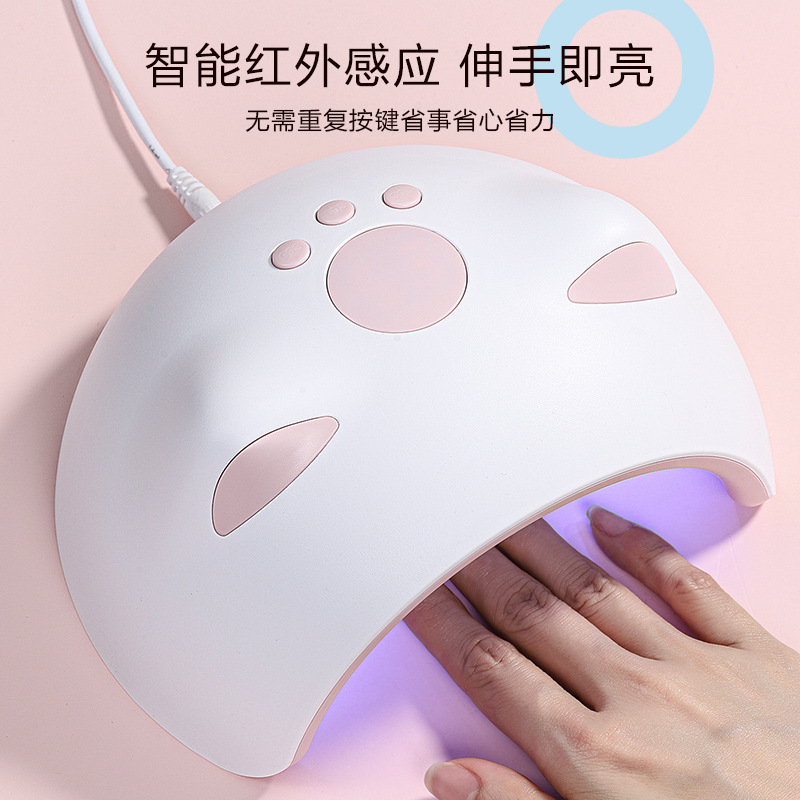 Fábrica en stock M4 lindo gato lámpara de uñas 60W máquina de fototerapia de uñas LED de inducción automática esmalte de uñas lámpara de hornear pegamento