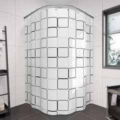 GJU8304 stainless steel shower curtain rod can be punched without punching curved bathroom shower room L-shaped bathroom bath