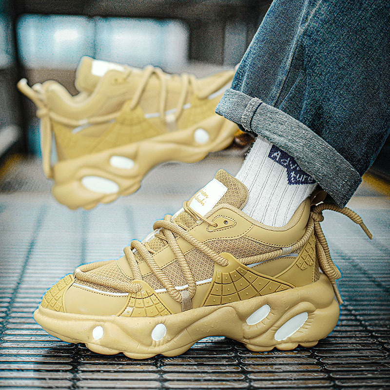 2025秋季新款潮流拼色老爹鞋潮男鞋时尚潮男鞋增高板鞋休闲运动鞋