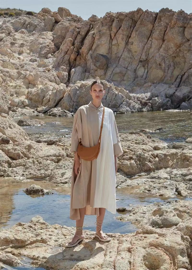 Borsa a spalla donna a mezzaluna con motivo litchi stile francese_voghion.com