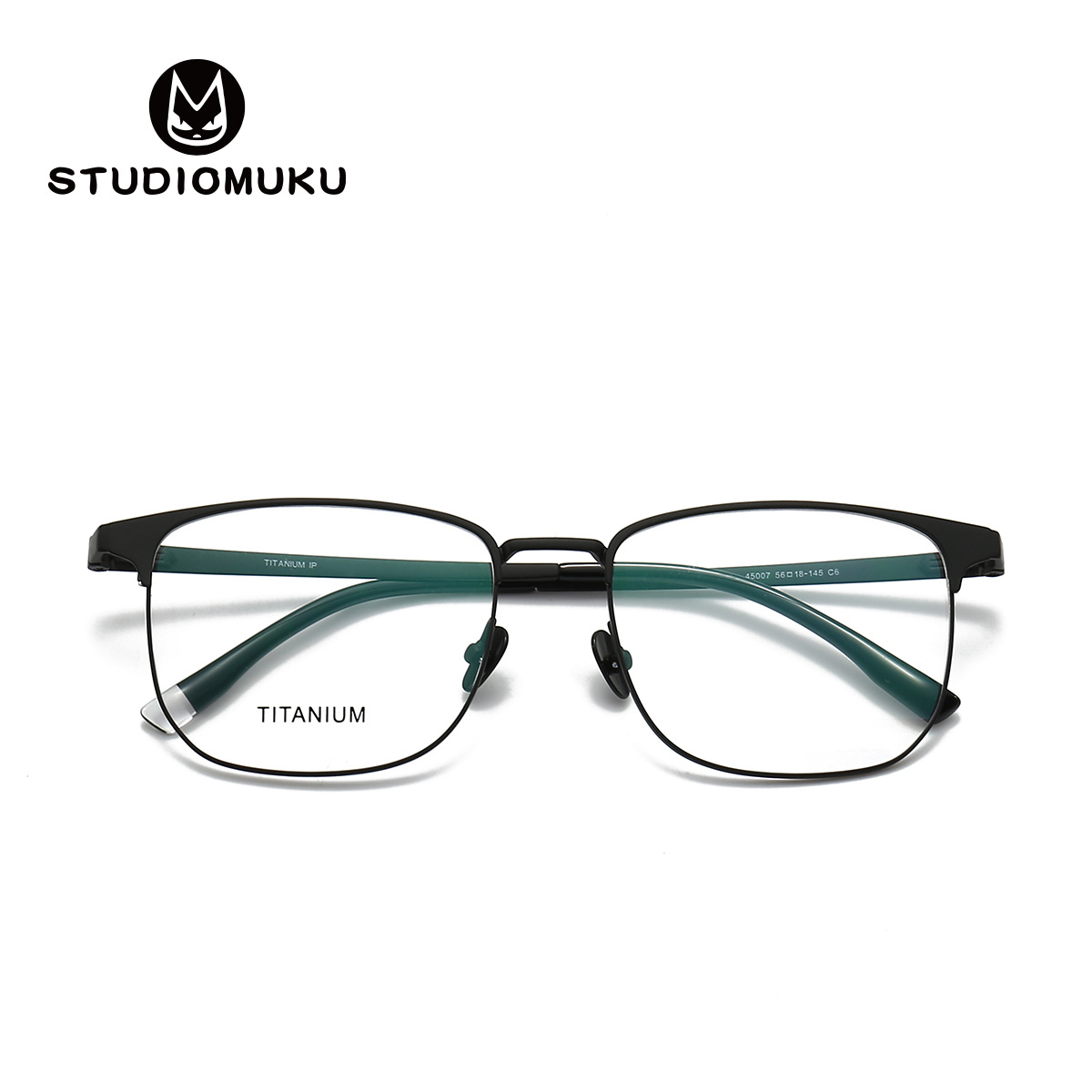 Gafas de madera de STUDIOMUKU con aura de temperamento empresarial, montura de gafas con montura cuadrada retro