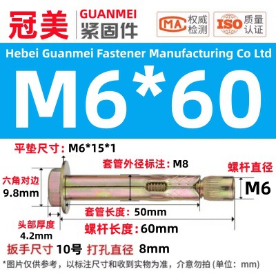 Анкерный болт Guanmei стандарт GB 6х60