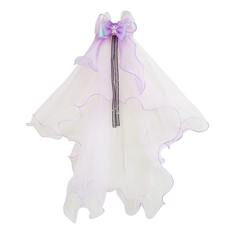 New Children's Hairpin Kulomi Little Girl's Headwear Hairpin Bow Hair Accessories Princess Crown Mesh Hairband
