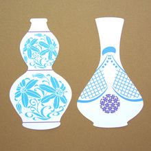 2P80花瓶绘画卡纸空白底瓶子手工制作模具彩绘手绘卡纸青花瓷diy