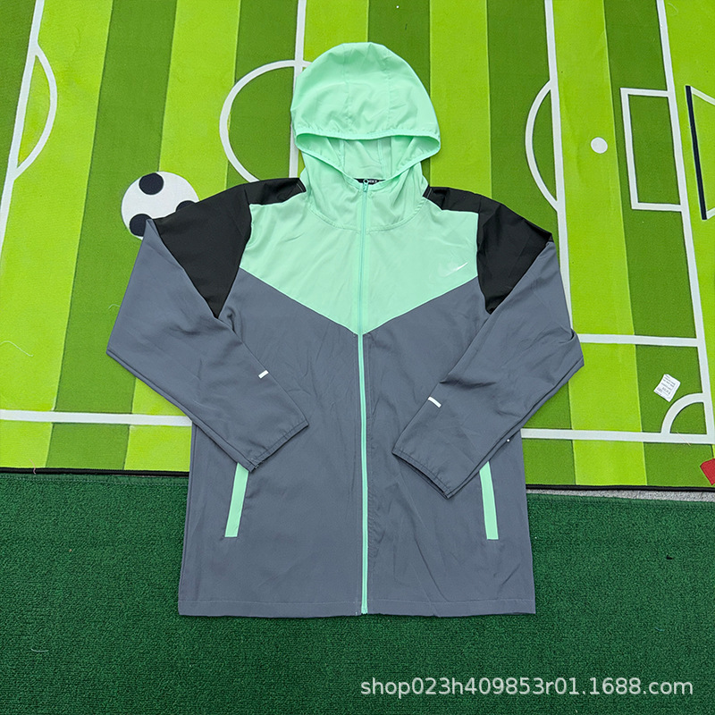 Nike Windrunner Windbreaker Jacket Hooded Mint Grey Black