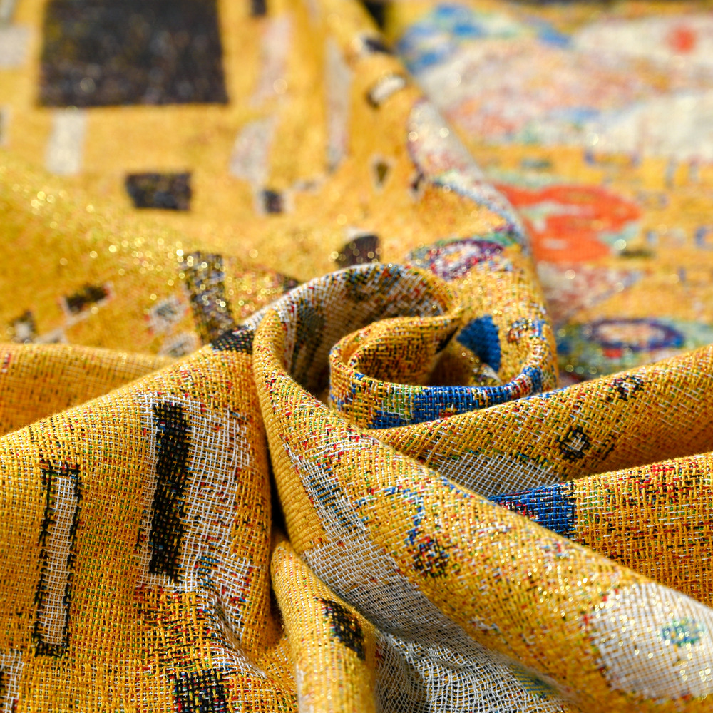 Cross-border foreign trade decorative blanket jacquard tapestry world famous painting "The Kiss" sofa towel thread blanket dustproof full cover sofa blanket