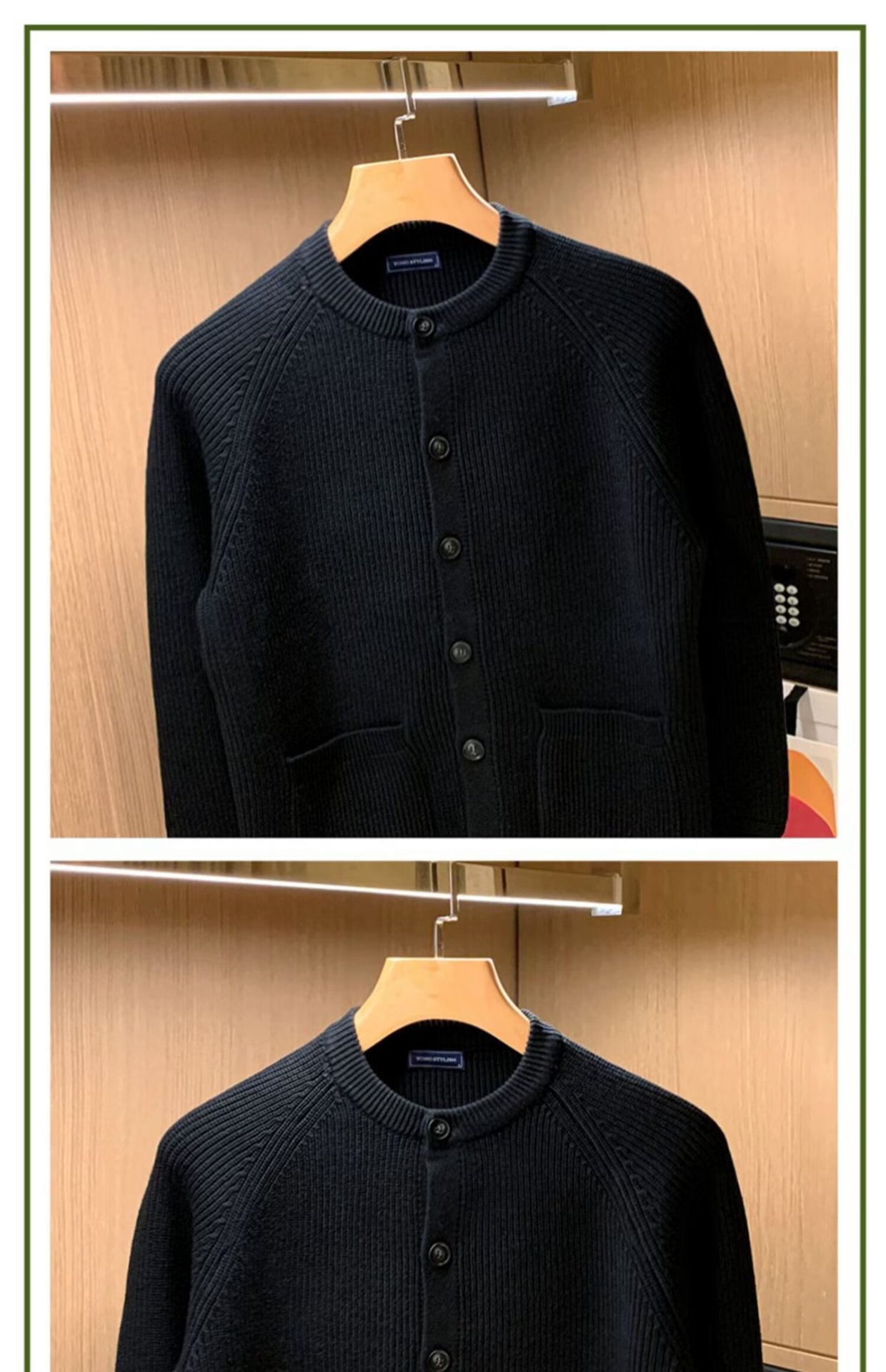 Oversized Herren-Strickcardigan – Atmungsaktiver Stretch-Pullover mit offener Vorderseite für Freizeit und Business (Schwarz/Grau/Karamell, EU-Größen S-2XL)_voghion.com