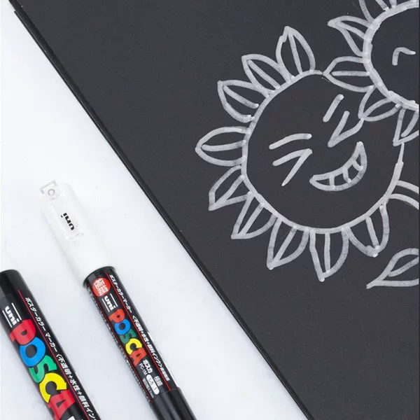 Uni Mitsubishi Posca Paint Pen Pc1M Acrylic Marker Pen Hand-Painted White Highlight Pen Graffiti Painting 0.7mm