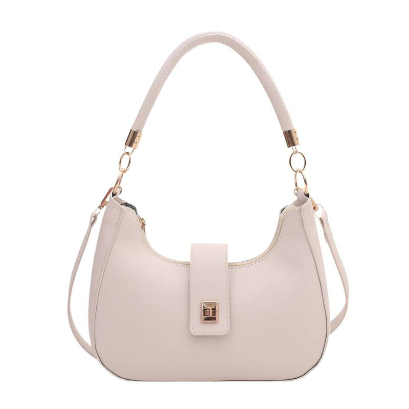 Elegant Women's Shoulder Bag With Clasp - Simple Half-moon Design_voghion.com