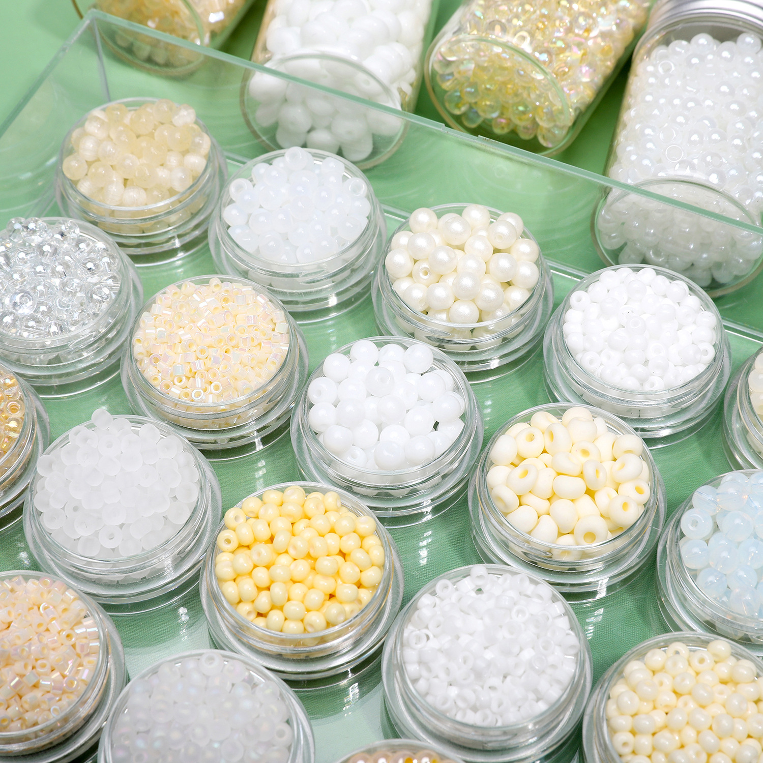 Yellow quality glass beads