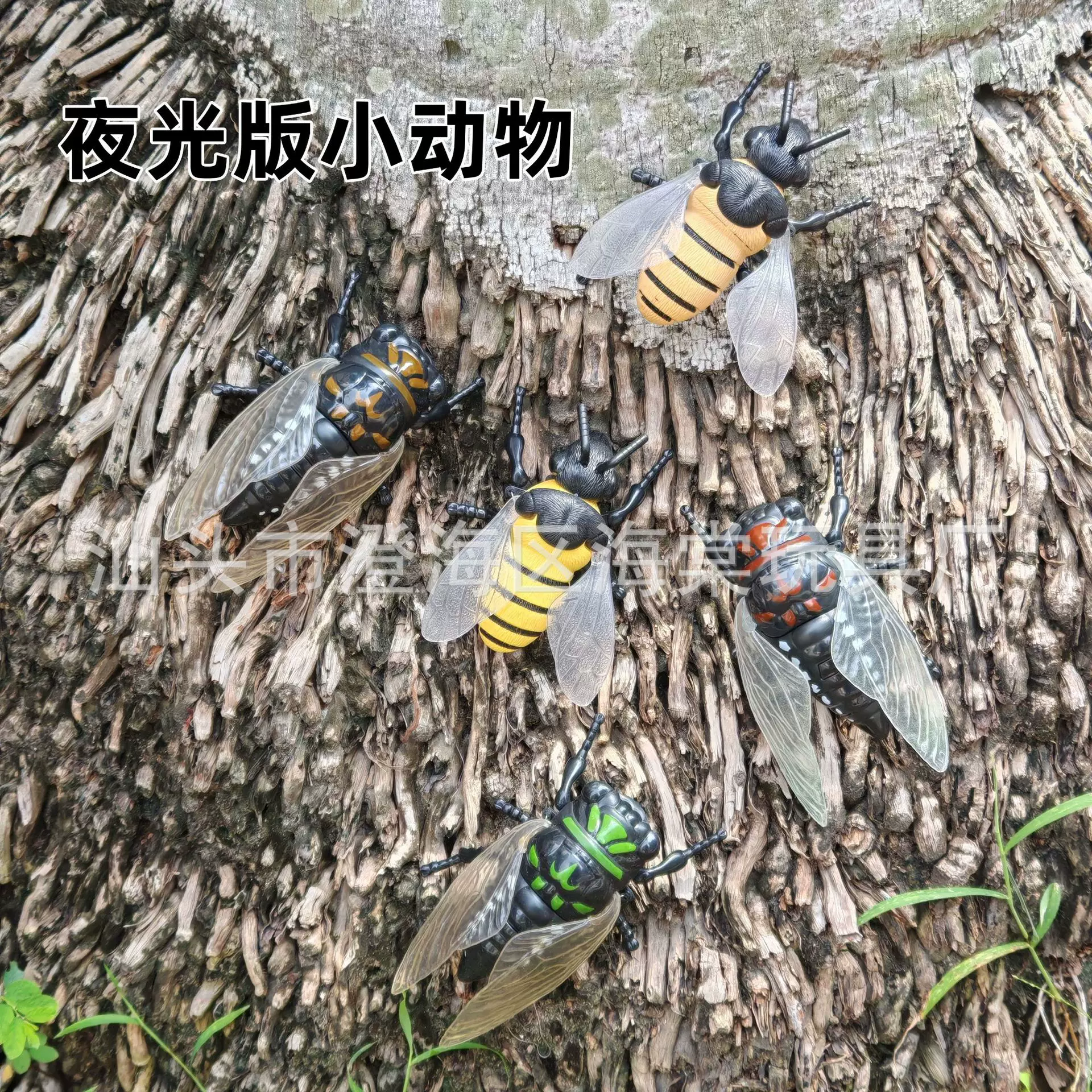 新款夜光版上链发条仿真蜜蜂知了儿童认知爬行动物小昆虫益智玩具