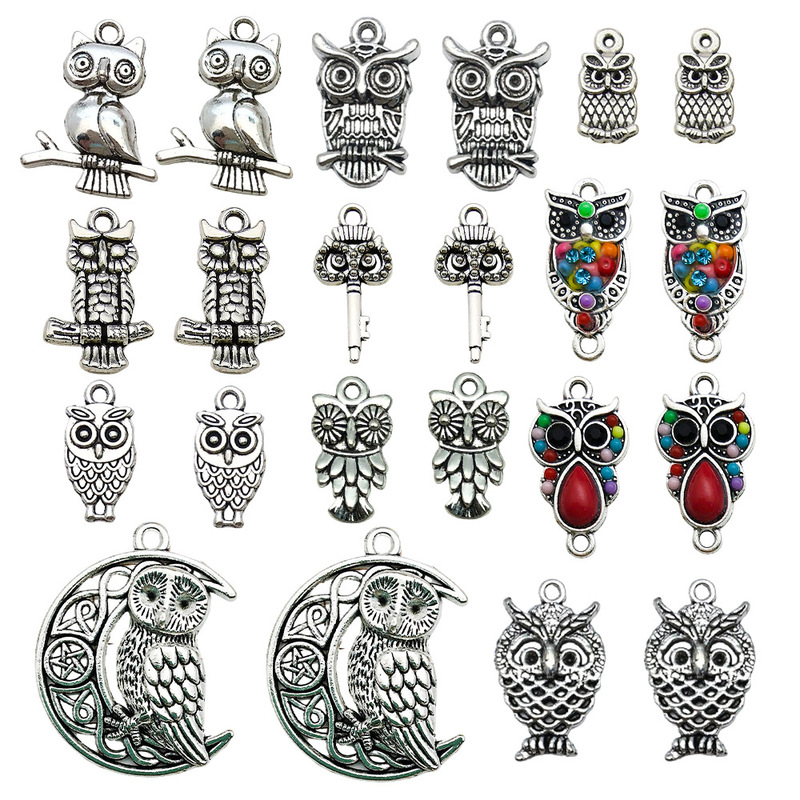 Cross-Border Popular Antique Silver Alloy Faux Owl Series Pendant Charm DIY Bracelet Necklace Jewelry Accessories Cross-Border Popular Antique Silver Alloy Faux Owl Series Pendant Charm DIY Bracelet Necklace Jewelry Accessories