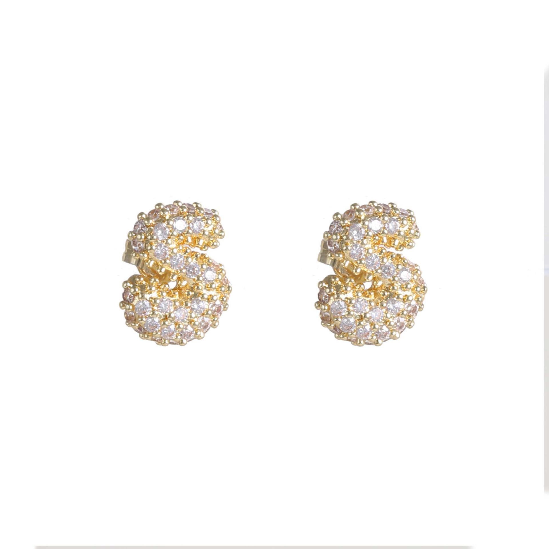 6g Weight Copper Ear Needle Material Ear Studs Classification 1 Pair Quantity Daily Occasion Copper Material Letter Pattern All Seasons Season Women's Gender Plating Design Classic Style Style 1 Pair Classic Style Letter Plating Copper Ear Studs 24