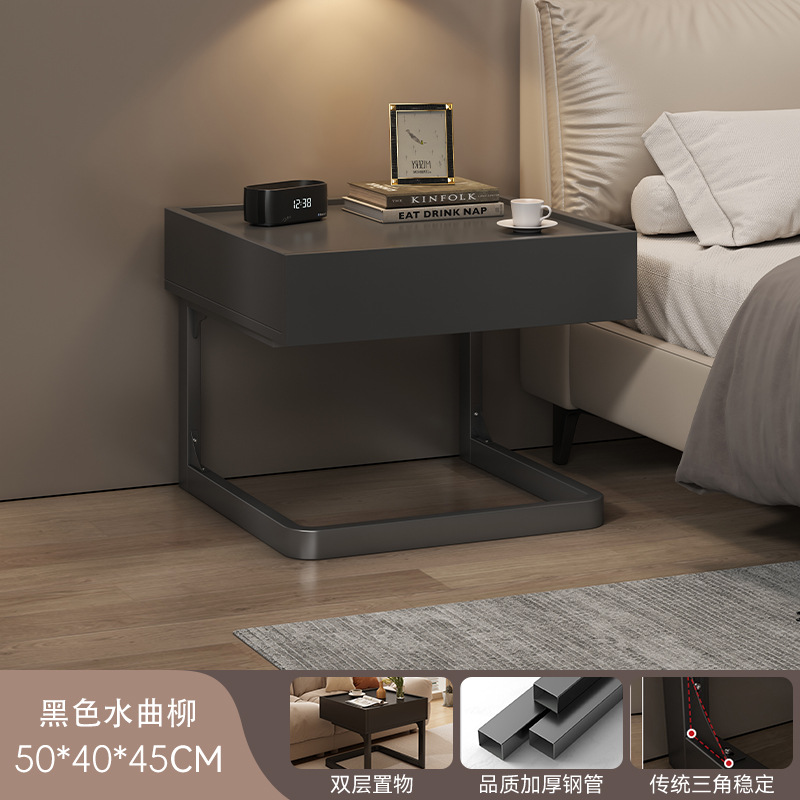 Mesa de cabecera lujosa alta sensación de hotel gabinete de almacenamiento pequeño sentido de diseño creativo de nicho estante alternativa artefacto