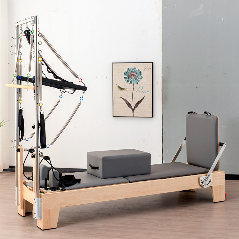 Pilates núcleo cama cinco piezas yoga estudio fitness escalera barril silla columna corrector blanco Arce equipo grande