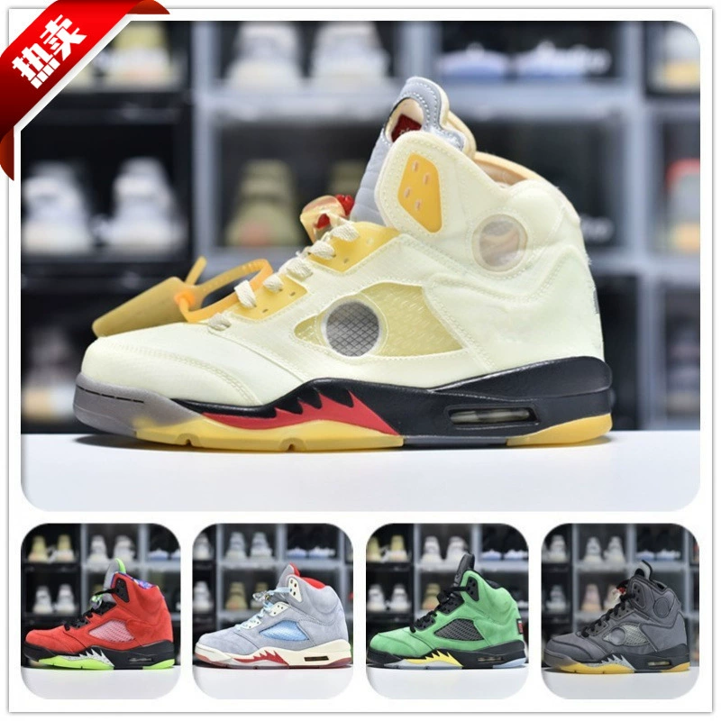 Обувь Путянь Чистый Оригинальный AJ5 Боевой баскетбольный кроссовок черный цикада крыло белый парус ледяной синий красный желтый яд кроссовки aj6