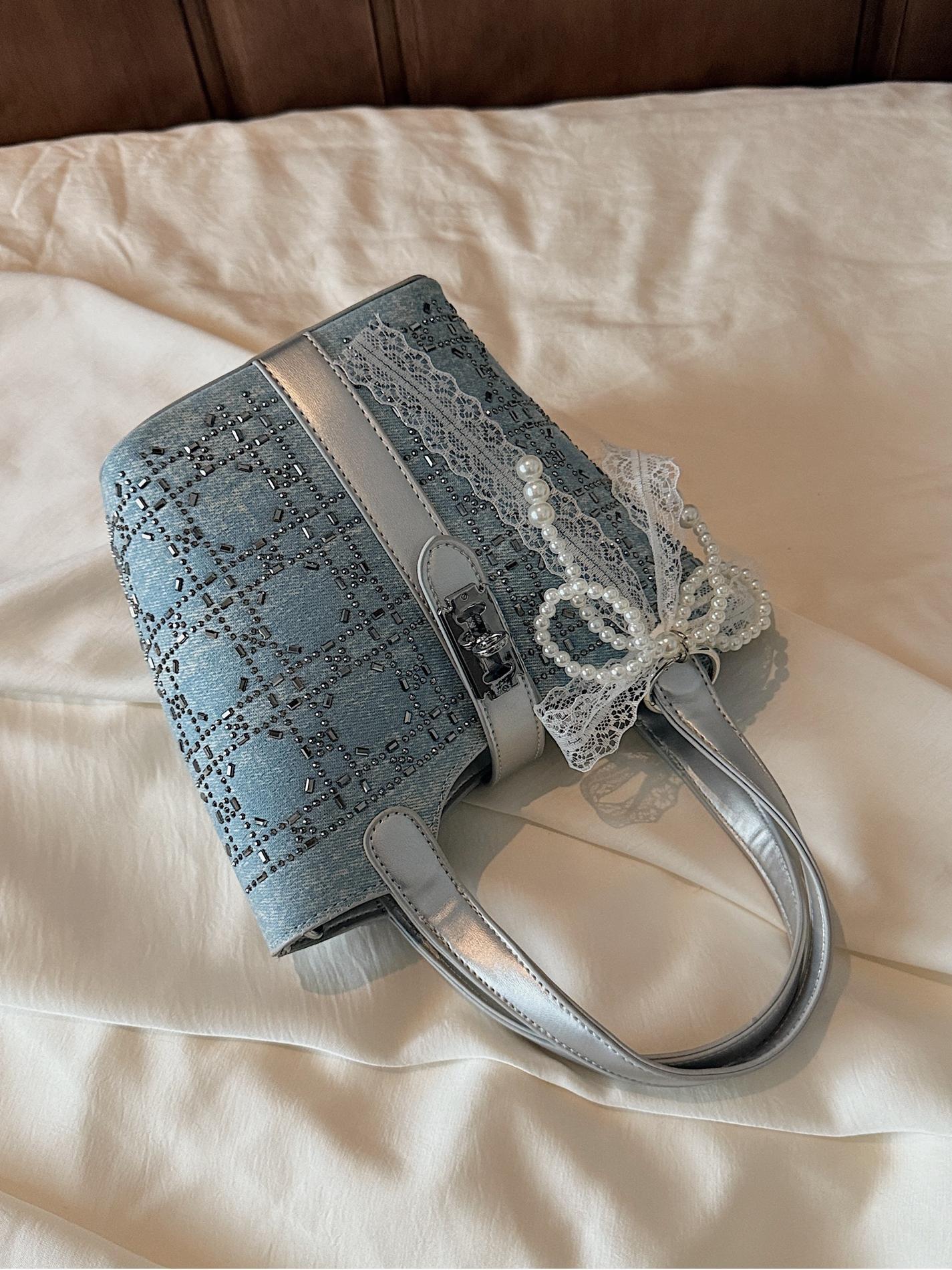 Transfronterizos bolsas de balde de mano mujeres 2025 nuevo bolsas de canasta de denim caliente de verano popular bolsas de mochila versátiles