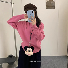 苏珊 韩系穿搭长袖针织衫女2025春秋新款韩版圆领毛衣外套26982