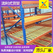 重庆流利货架车间重力式货架多层置仓库滑轮滚筒式重型流利条货架