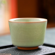 汝窑茶杯主人杯新款天青哑光个人杯开片冰花茶具套装五色水杯批发