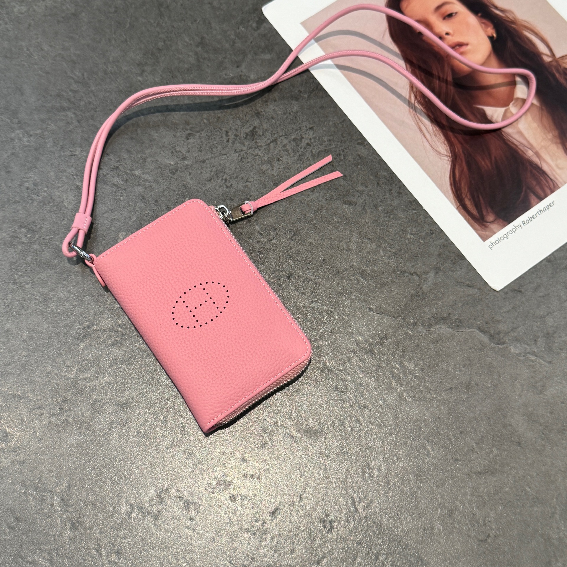 러브호스 오렌지-라이치 패턴(가죽)