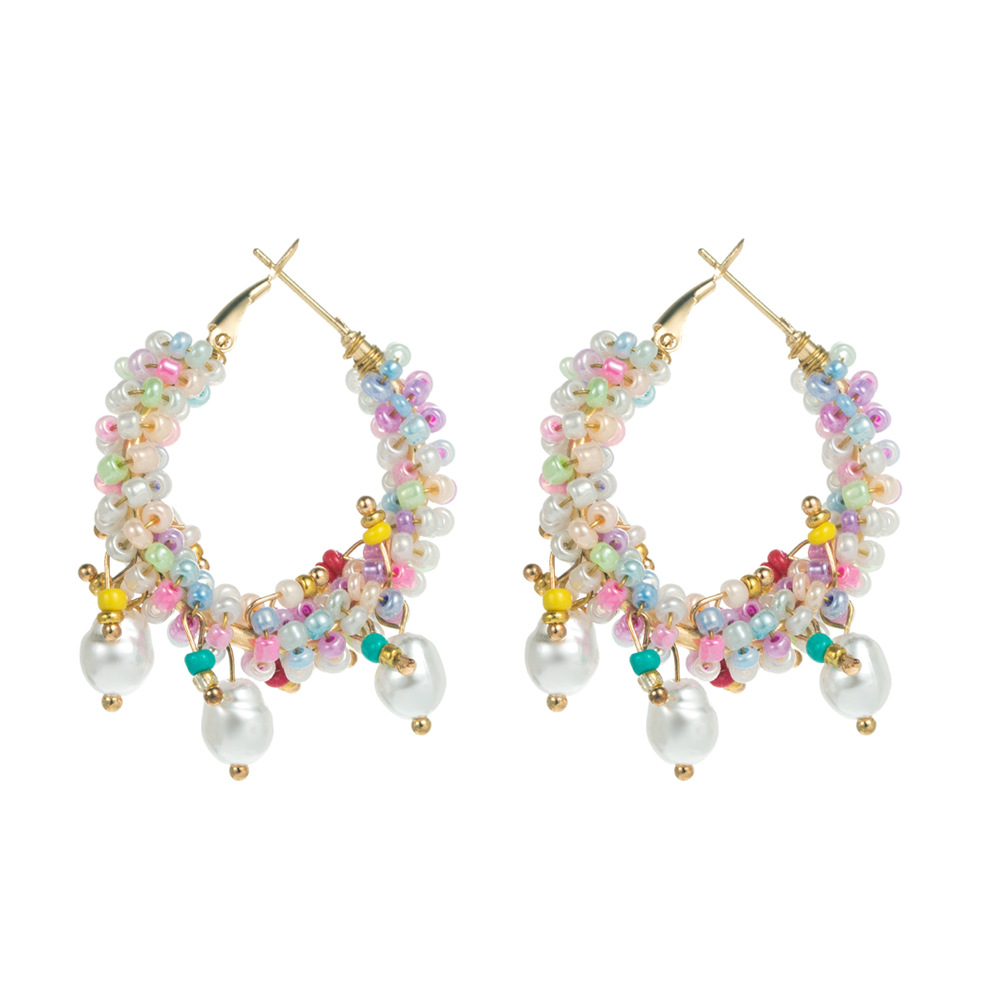 Fashion Geometric Alloy Beaded Artificial Pearls Women's Earrings 1 Pair display picture 7