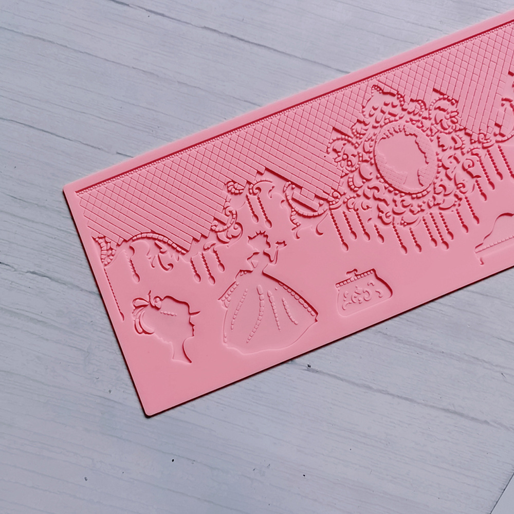 encaje 377 - 255 molde de silicona pastel de encaje molde de relieve herramientas de decoración de pastel de chocolate esterilla de relieve