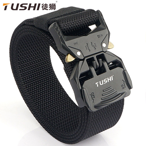 New quick-release buckle men's nylon tactical belt outdoor CS equipment quick-drying pants belt woven belt wholesale