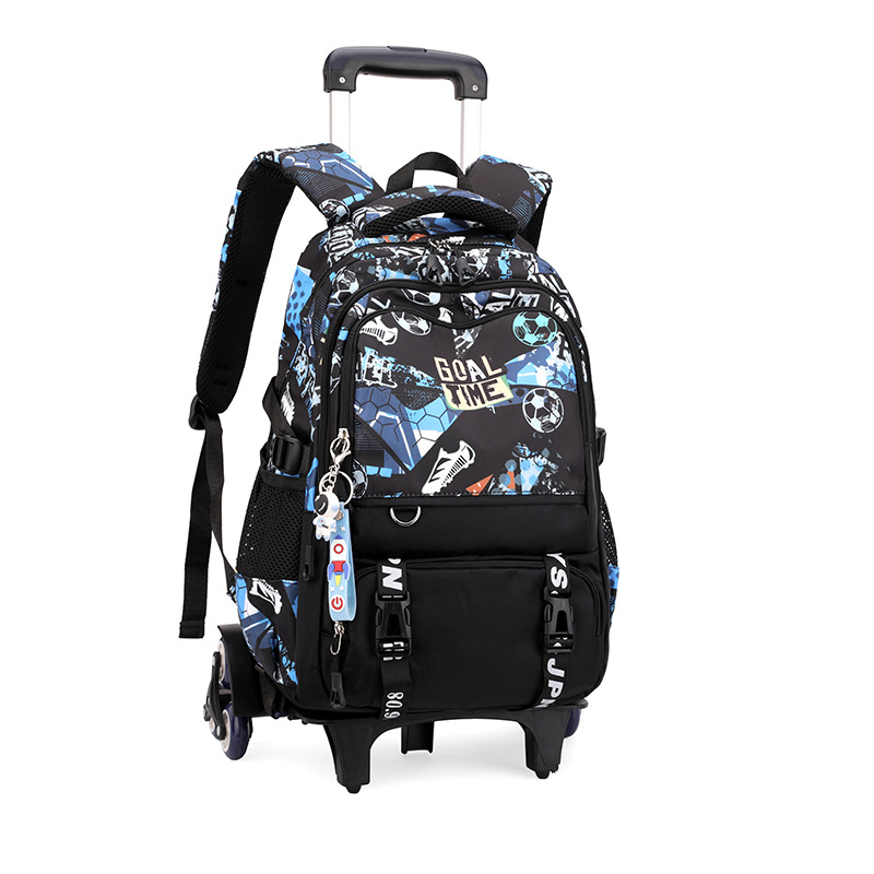 Mochila de tracción de peces naturales para estudiantes de escuela primaria niños 3 - 6 con ruedas mochila para estudiantes de secundaria secundaria puede llevar mochila de escaleras 5