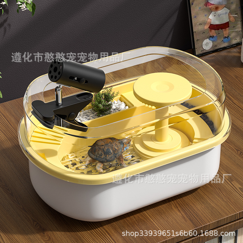Tanque para tortugas con plataforma para tomar el sol, tanque de cría para tortugas brasileñas, casa para tortugas, villa, sala de estar, hogar, tanque para tortugas dedicado.
