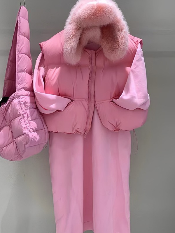 Short vest with down