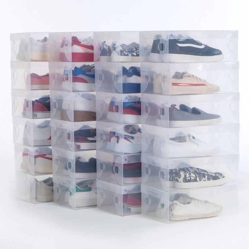 20 pces Thickened Transparent Drawer Shoe Box Men's and Women's Shoe Storage Box Dustproof Plastic Organizer Simple Shoe Storage