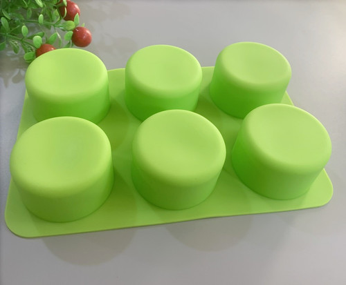 DIY silicone cake mold, six-hole round handmade soap grinder, 6-connected round mold, single-hole soap output, about 110g