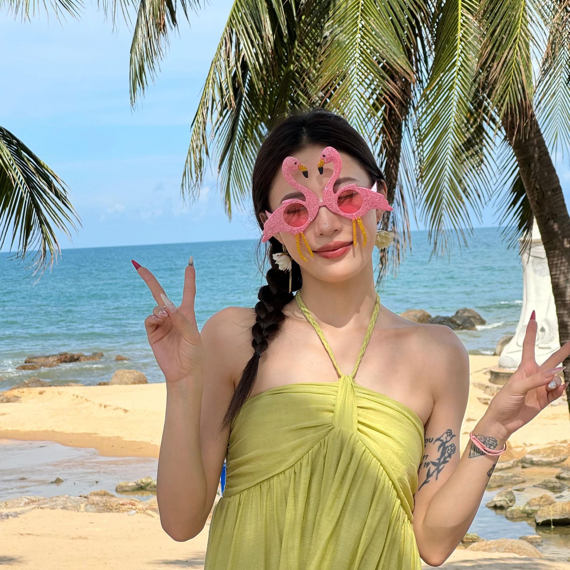 Gafas de Sol de Fiesta Hawaiana con Diseño de Flamenco ABS Decorativo para Playa image 19