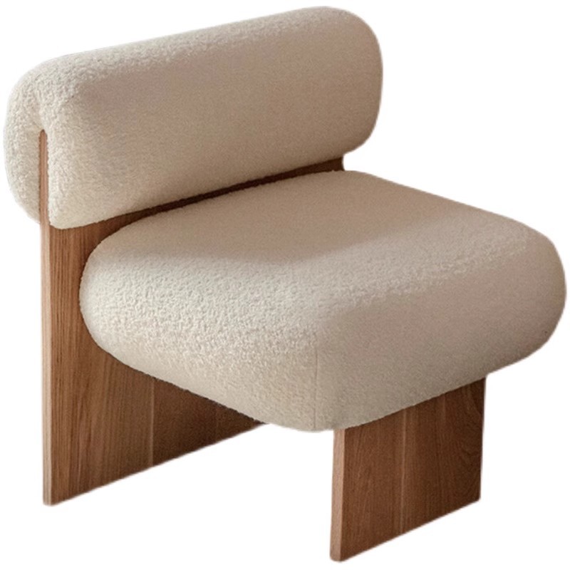 Silla de ocio minimalista Silla de sofá individual Silla de sofá de madera maciza Silla nórdica Wabi-Jifeng Apartamento pequeño Sala de estar Casa de familia Silla individual