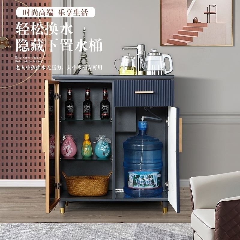 Nuevo modelo moderno de lujo ligero de madera sólida cabinet de bar de té de alta gama totalmente automático dispensador de agua doméstico desinfección cabinet todo en uno