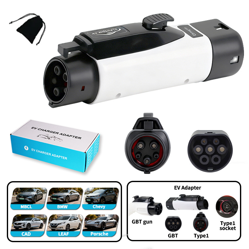 新能源汽车充电器国标转美标转接头gbt to J1772转换头充电桩适配