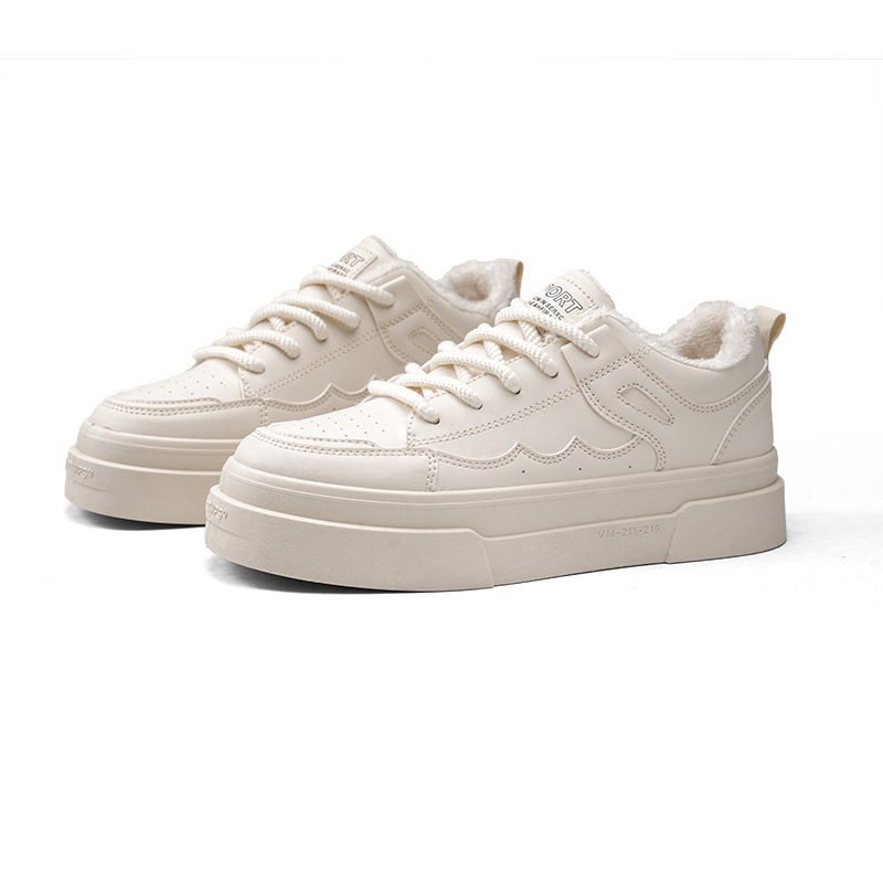 Zapatos masculinos 2024 nuevas tendencias de otoño, más terciopelo para mantener el calor, los deportes de ocio de los estudiantes, los zapatos de pizarra blanca aumentan en la suela gruesa