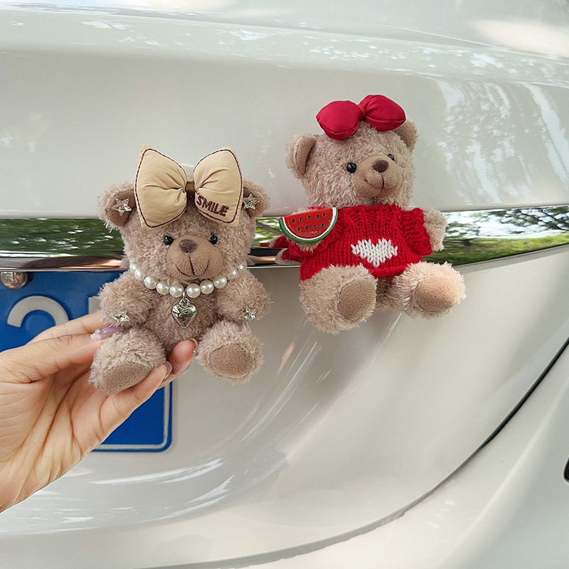 Colgante de cola de automóvil lindo peluche oso muñeca muñeca baúl de automóvil decoración de decoración de motocicleta eléctrica