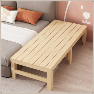 All Solid Wood Spliced ​​Bed Children's Bed Single Widened Bedside Bed with Guardrail Baby Crib Spliced ​​Large Bed