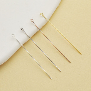 S925 Sterling Silver DIY Handmade Nine-character Silver Needle Bracelet Necklace 9-character Needle Ear Hook Earrings Connection Accessories Material