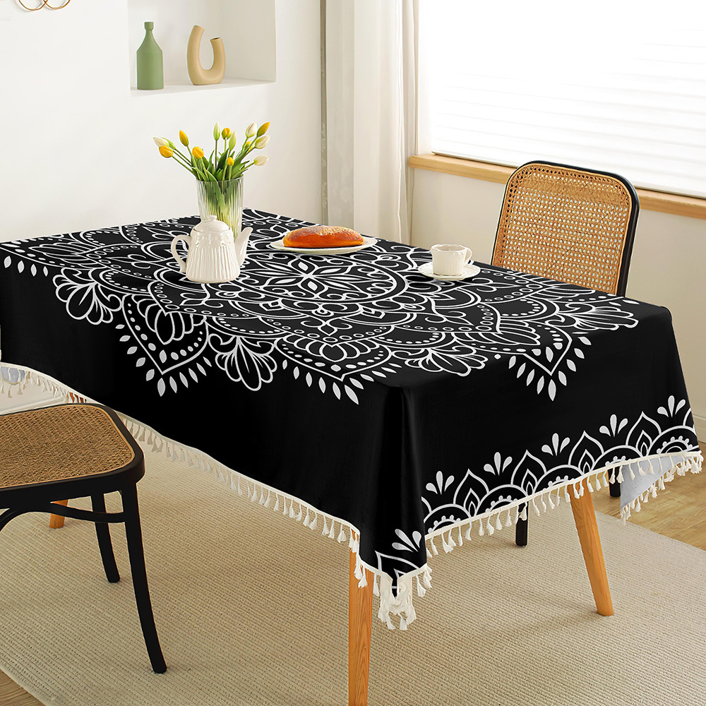 Vacation Simple Style Classic Style Color Block Cotton And Linen Tablecloths display picture 4