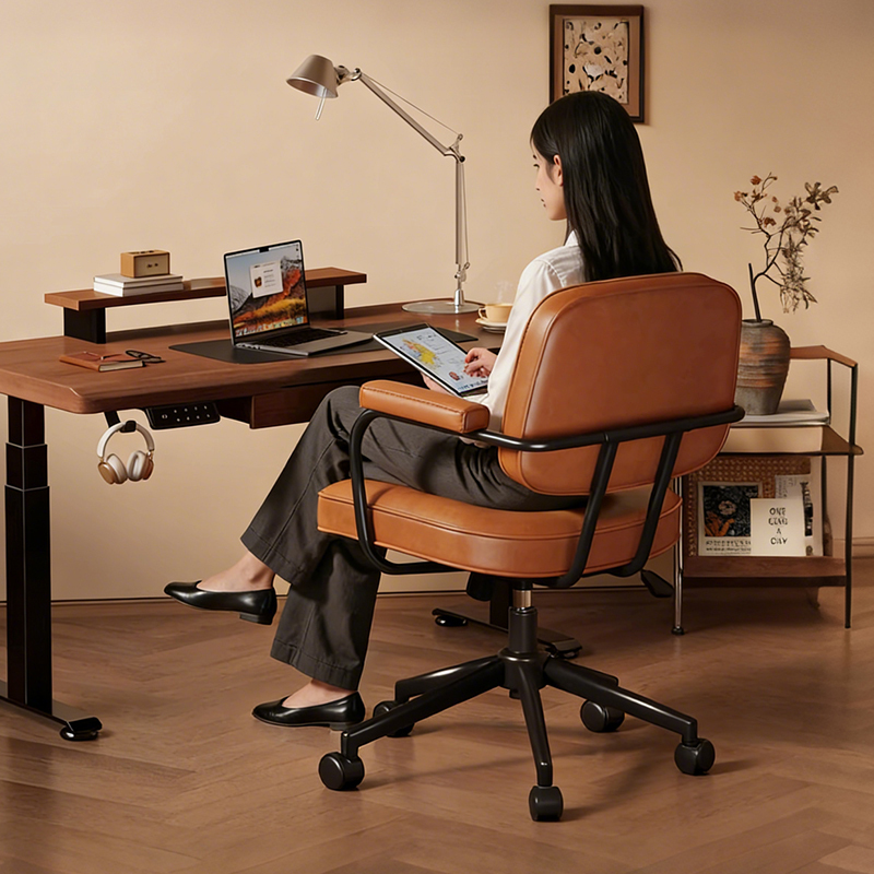 Medieval-Style Computer Chair, Ergonomic, Adjustable, Swivel Chair, Comfortable for Long Sitting, Suitable for Girls' Bedroom, Makeup Chair